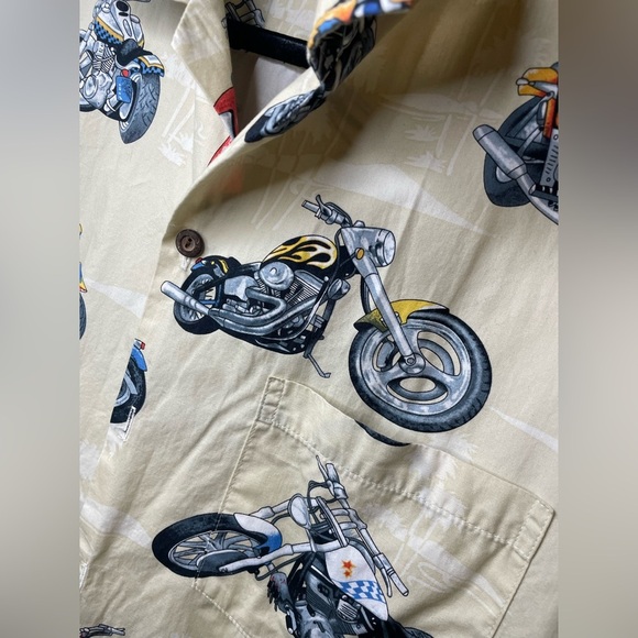 Made in Hawaii Motorcycle Hawaii Vintage Shirt With Wood Buttons - Picture 3 of 8